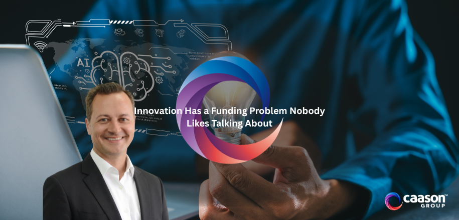 Scientists and innovators evaluating research, healthcare, energy technology and funding opportunities, representing how capital influences which ideas are developed.