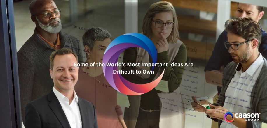 Innovation concept representing intellectual property, healthcare prevention, open technology, scientific research and AI, exploring why valuable ideas can be difficult to own or monetise.